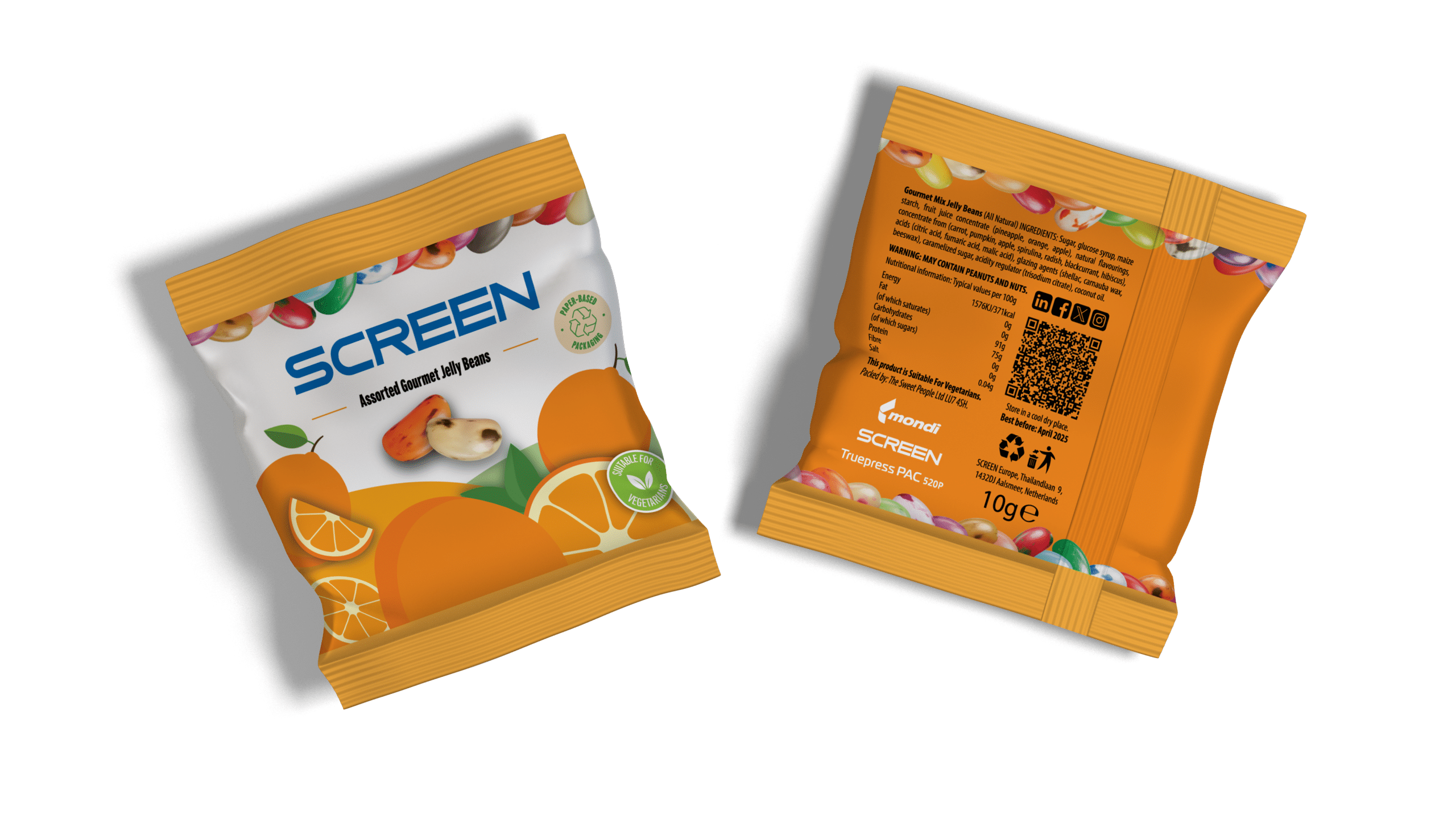 103883 Innovative Sustainable Paper Jelly Beans 3D Mockup Orange