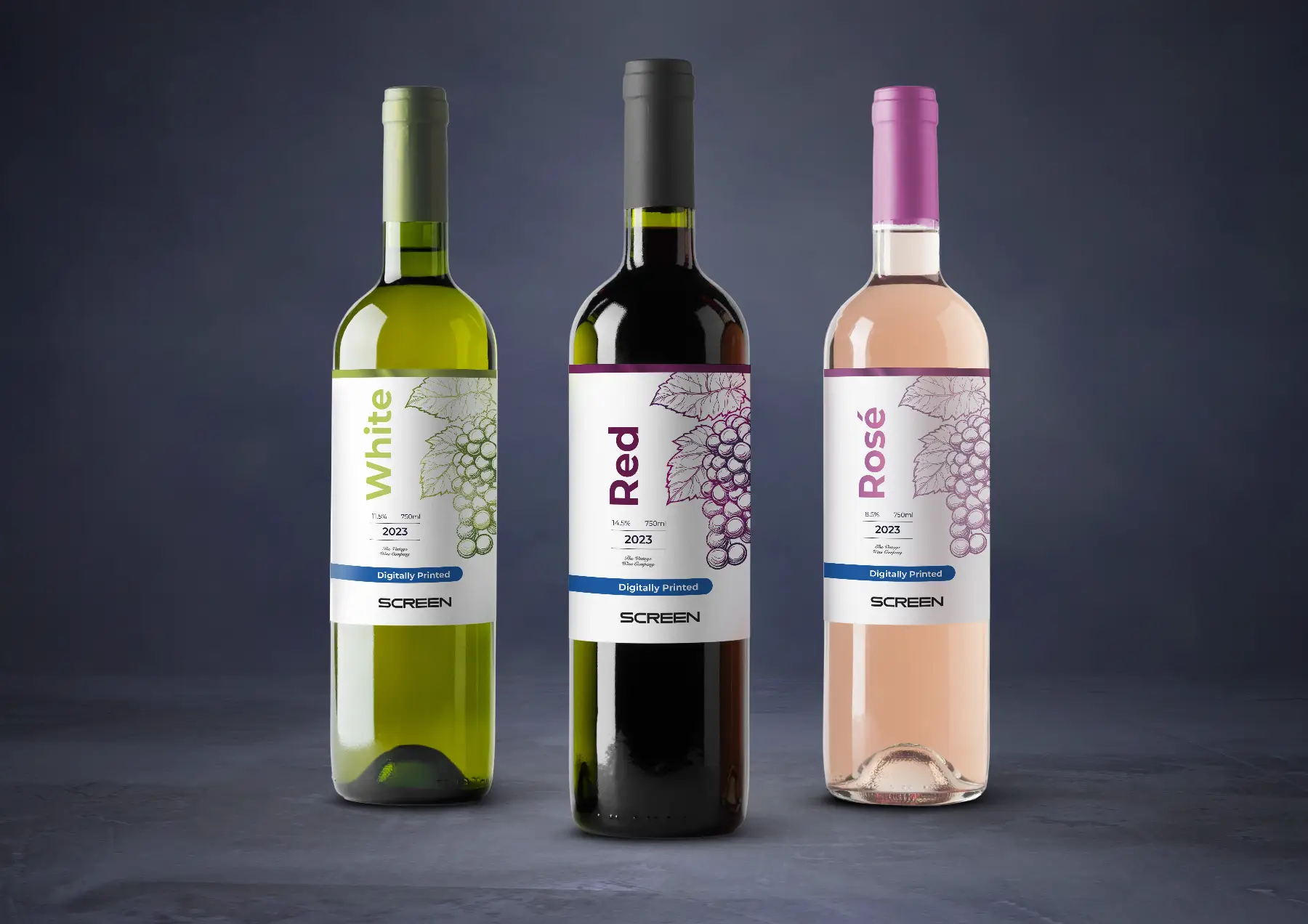 106501 Packaging Mockup Designs 2025 Wine Bottle Artwork Mockup Group with Background Option A FINAL